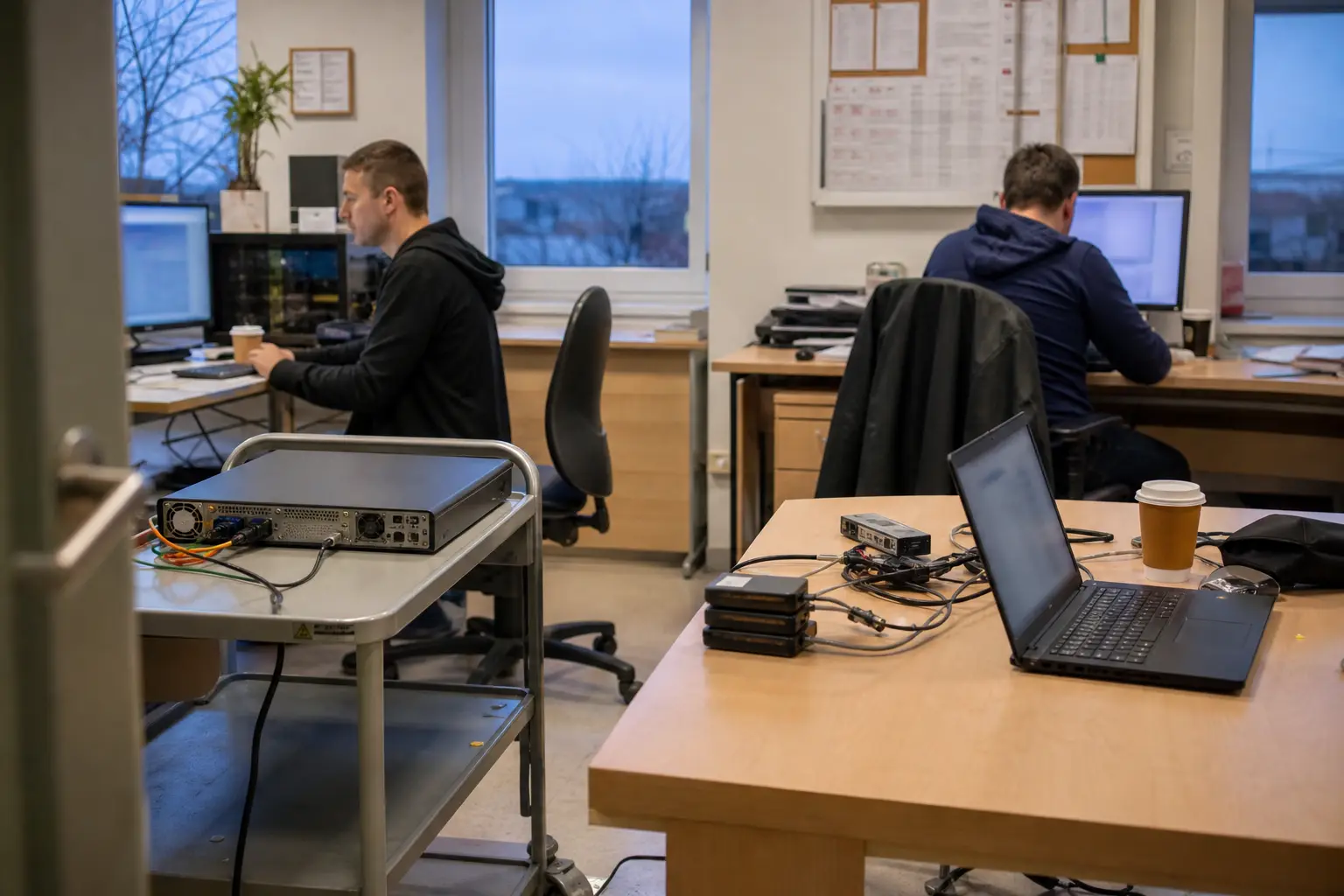 Repräsentative Abendszene einer kontrollierten Cloud-Migration.
