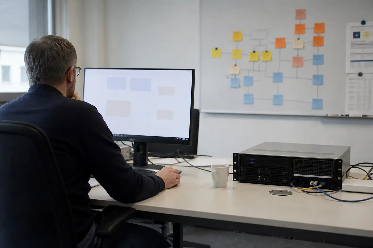 Planung einer hybriden Cloud-Infrastruktur mit lokalen Systemen.