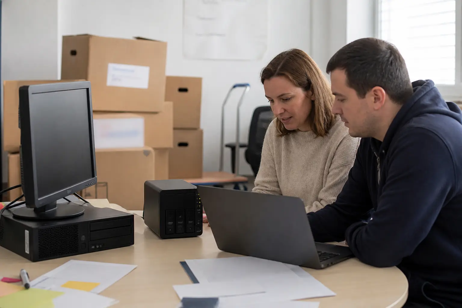 Team plant die kontrollierte Migration bestehender Arbeitsplätze und Systeme.